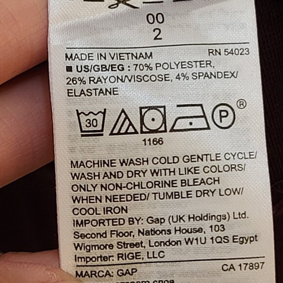 Gap Dress Womens Size 00 Vamp Red Ponte Knit Fit & Flare Casual Cocktail Party - Picture 12 of 12